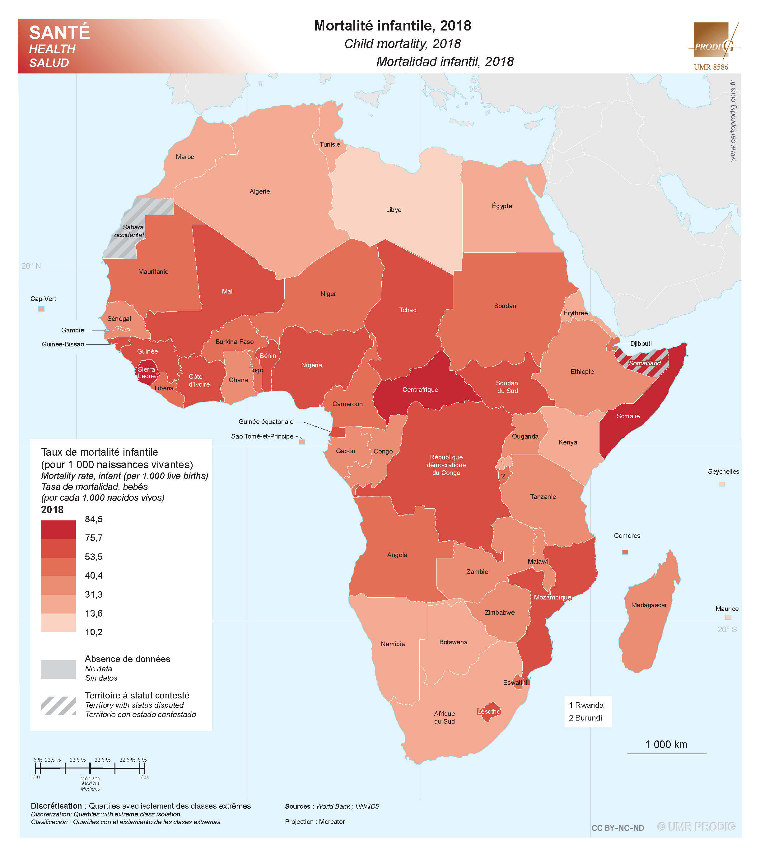 taux de mortalité infantile dans le monde